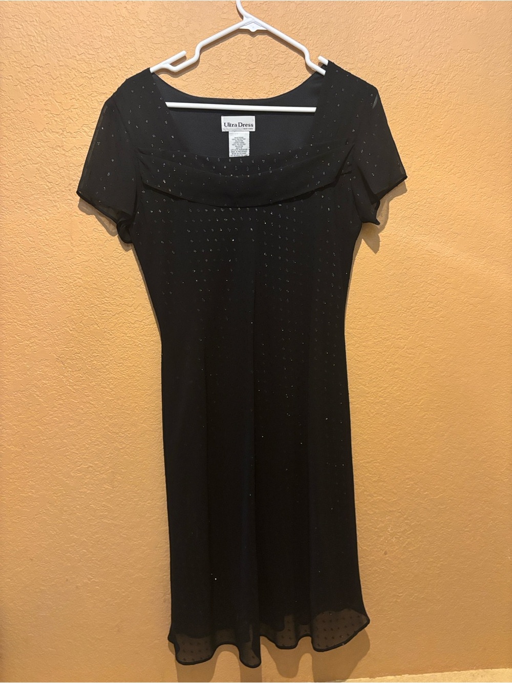 Ultra Dress Collection Black Midi Dress with Subtle Sparkle